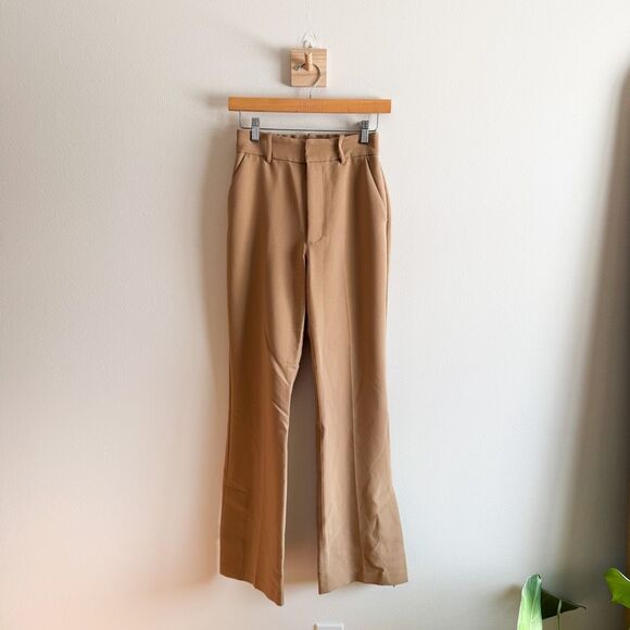 Abercrombie & Fitch High Rise Tailored Split Hem Flate Trousers Size 24 - Picture 3 of 7